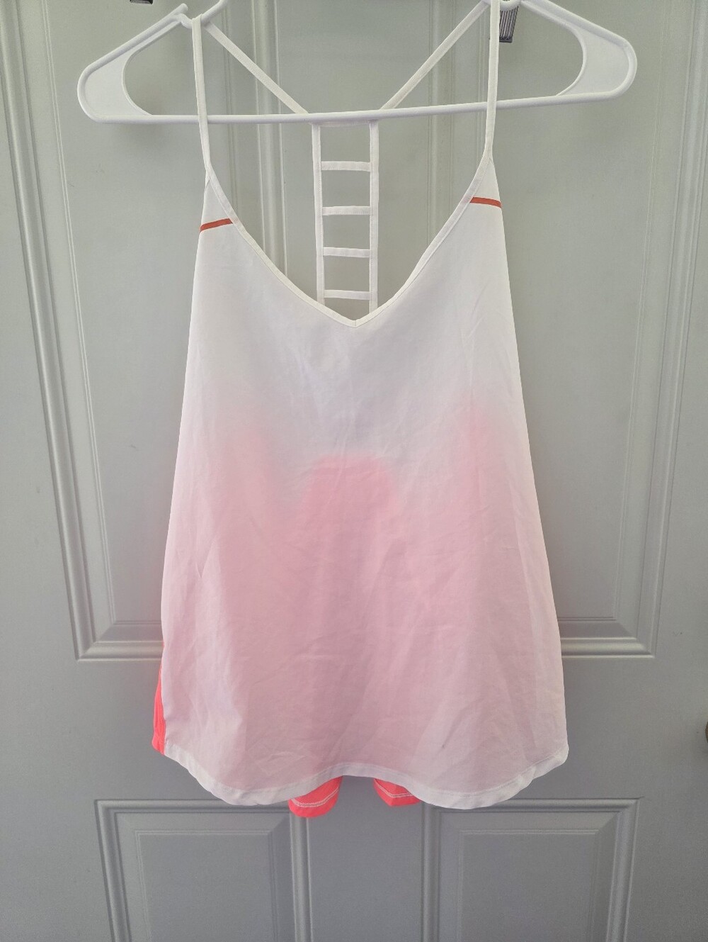 lululemon athletica White to Pink Ombre Ladder-Back Tank Top